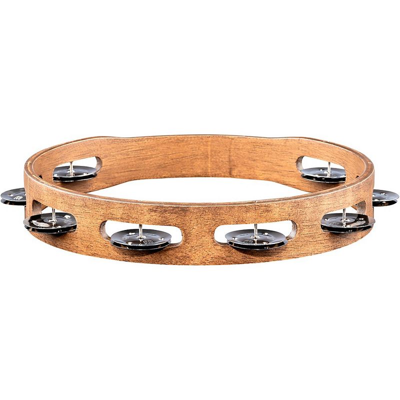 MEINL Wood Tambourine with Single Row Stainless Steel Jingles 10 in. Walnut Brown, 5 of 6