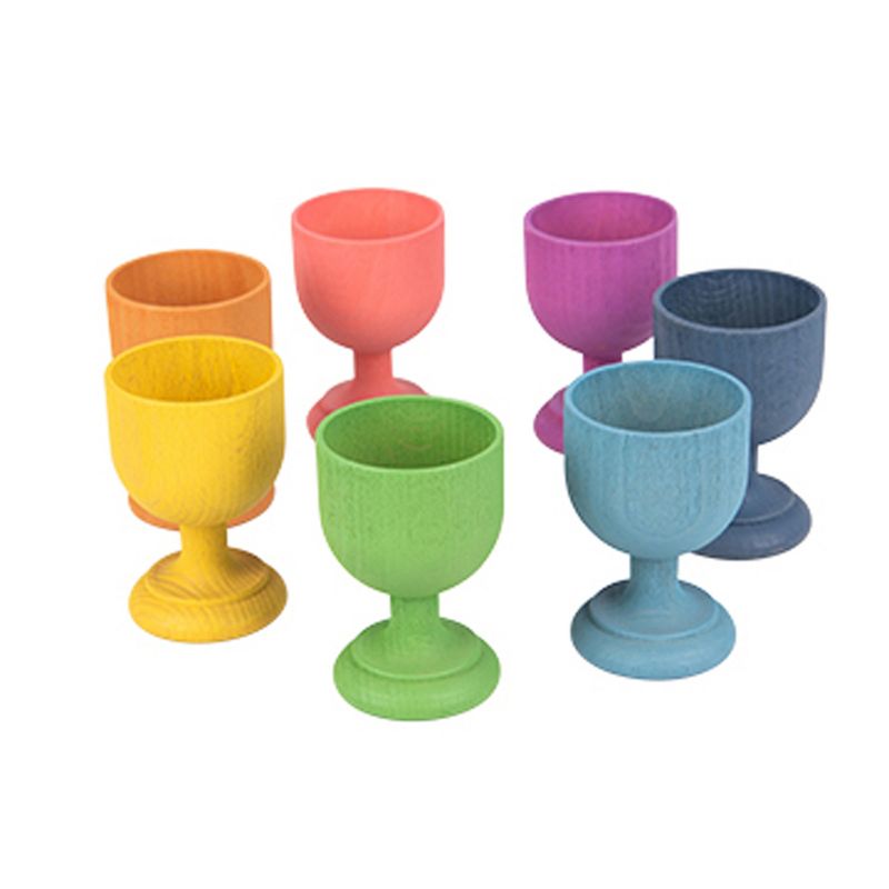 TickiT Rainbow Wooden Egg Cups, Set of 7, 2 of 5