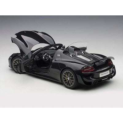 Porsche 918 Spyder Black Metallic 1/12 Scale Model Car