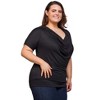 Plus Cowl Neck Short Sleeve Top - 24seven Comfort Apparel™ - 2 of 4