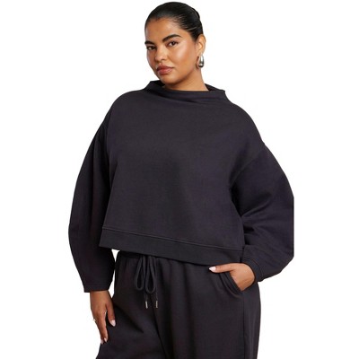 ELOQUII Elements Funnel Neck Sweatshirt