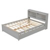Twin/Full Bed With Trundle, Twin/Full Platform Bed Frame With Headboard Bookcase And Storage Shelves For Bedroom, No Box Spring Needed - 4 of 4