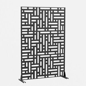 47-inches W x 72-inches H Black Galvanized Sheet Screen Outdoor and lndoor Divider for Balcony Patio Garden Room Divider (Helen Steet 01 ) - 1 of 4