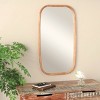 40"x22" Wooden Simplistic Wall Mirror with Rounded Edges Brown - Olivia & May: Modern Design, MDF Frame, No Assembly Required - 2 of 4