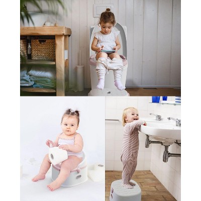 Pink and White 3-in-1 Potty Training Toilet with Step Stool