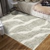Contemporary Abstract Spray Print Area Rug Ultra Thin Low Pile Machine Washable Stain Resistant Non Slip Non Shedding Floor Carpet - 3 of 4
