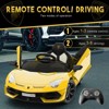 12V Ride Electric Car for Kids, Licensed Lamborghini Vehicles Battery Powered Sports Car with Remote Control - 3 of 4