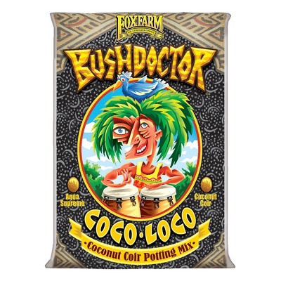 FoxFarm FX14100 Bush Doctor Coco Loco Plant Garden Indoor/Outdoor Coconut Coir Potting Soil Mix for Plants, 2 Cubic Ft.