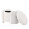 CAVINAS Modern Round Teddy Fleece Ottoman Bench with Storage,Small Storage Ottoman for Living Room,Bedroom - 2 of 4