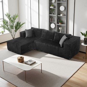 105" Corduroy L-Shaped Cloud Modular Sectional Sofa Right Chaise - 1 of 4