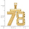 Black Bow Jewelry 14k Yellow Gold, Varsity Collection, Large D/C Pendant Number 78 - 3 of 4