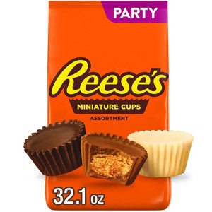 Reese's Peanut Butter Assorted Chocolate Flavors Cups Party Bag Candy - 32.1oz - 1 of 4