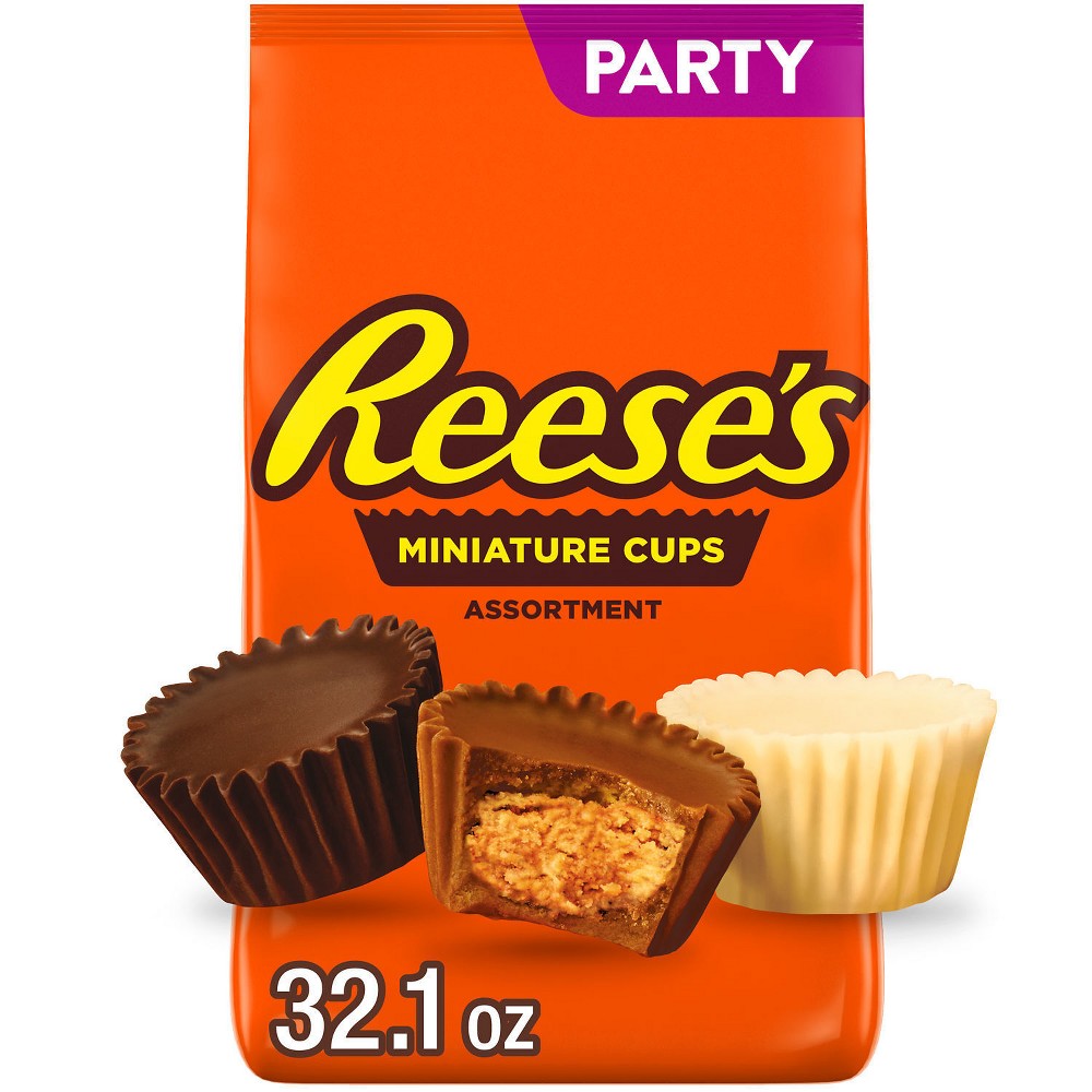 UPC 034000431656 product image for Reese's Peanut Butter Assorted Chocolate Flavors Cups Party Bag Candy - 32.1oz | upcitemdb.com