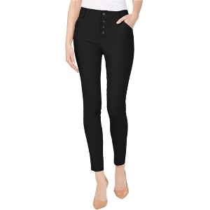 I.N.C International Concepts Womens Exposed-Button Casual Trouser Pants, Black, 14 - 1 of 1