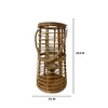 Essential Decor & Beyond 16.9" Natural Bamboo Glass Candle Holder Tabletop Lantern With Rope Handle - 2 of 4