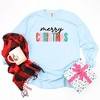Simply Sage Market Women's Merry Christmas Distressed Long Sleeve Garment Dyed Tee - 2 of 2