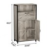Farmhouse Storage Cabinet, Floor Cabinet with Barn Doors and Drawer, Wood Kitchen Cabinet with Metal Frame - 2 of 4
