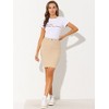 INSPIRE CHIC Women's Basic Distressed High Waist Ripped Hem Washed Jeans Skirt - 3 of 4