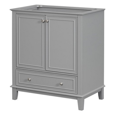 30" Bathroom Floor Storage Cabinet, Bathroom Vanity With Doors, Drawers, Adjustable Shelf Bathroom Cabinet