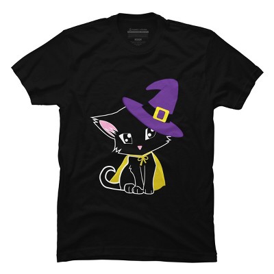 Men's Design By Humans Halloween Cat By AdrianaOliveira T-Shirt