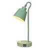 Simple Designs Sleek Essentials Metal Looped Desk Lamp with USB Sage Green - 2 of 4