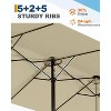 15FT Large Patio Umbrella with Base Included, Oversized Shade for 2-8 People, Double-Sided Rectangle Umbrella, Weighted Base for Pool, Deck, Backyard - 4 of 4