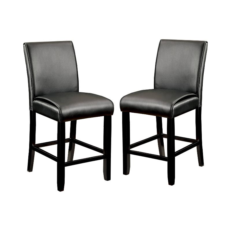 Set of 2 Bailey II Leatherette Parson Counter Height Barstools Black - HOMES: Inside + Out, 1 of 4