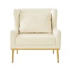 Modern Armchair Velvet Accent Chair Reading Chair Single Sofa Chair - ModernLuxe - 4 of 4
