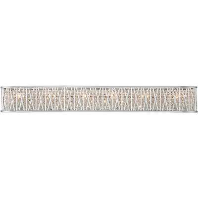 Possini Euro Design Woven Modern Wall Light Chrome Hardwired 36" Wide Light Bar Fixture Crystal Accents for Bathroom Vanity