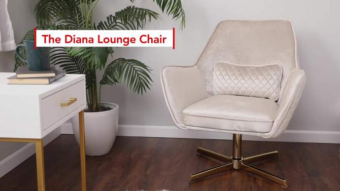 Diana Contemporary Lounge Chair in Gold Metal - LumiSource, 2 of 14, play video