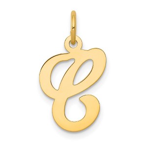 Black Bow Jewelry 14k Yellow Gold, Sophia Collection, Small Script Initial C Pendant - 1 of 4