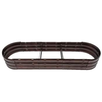 LuxenHome 5.5-Ft Oval Brown Metal Raised Garden Bed Planter