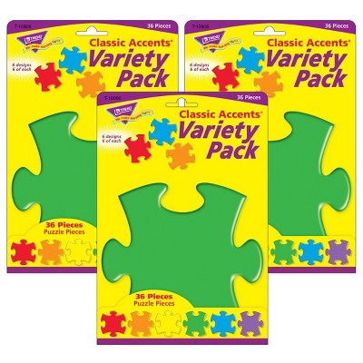 3pk Classic Accents Variety Pack Puzzle Shapes - TREND