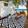 Outdoor Rug Modern Geometric Rug Waterproof Reversible Plastic Straw Rug for Patio Camping RV Balcony Backyard - 4 of 4