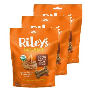 Riley's Organics Peanut Butter & Molasses Large Bone Dog Treats - 1 of 4