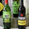 Big Dot of Happiness Zombie Zone - Halloween or Birthday Zombie Crawl Party Decorations for Women and Men - Wine Bottle Label Stickers - Set of 4 - 2 of 4