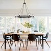 Rennnsan Jorellin 35"W 6-Light Wagon Wheel Crystal Classic Dimmable Chandelier in Black - 2 of 4