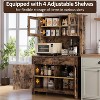 Freestanding Kitchen Pantry Cabinet with Drawers and Hutch, Adjustable Shelves and Microwave Stand, 63-Inch Tall Storage Unit for Dining Rooms - 3 of 4