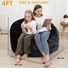 Bean Bag Covers Only, Adult Bean Bag Chair Cover No Filler, Round Soft Fluffy Faux Fur Beanbag Lazy Sofa Bed Cover - 4 of 4