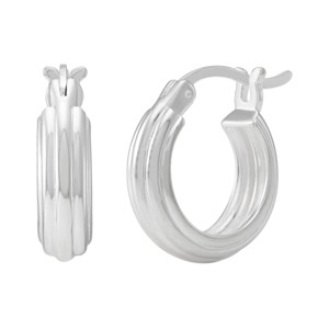 Silpada 'Classic Edge' Sterling Silver Hoop Earrings - 1 of 4