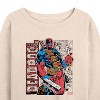 Women's - Marvel - Deadpool Comic Book Panel Lightweight French Terry Wide Neck Long Sleeve Shirt - 2 of 4