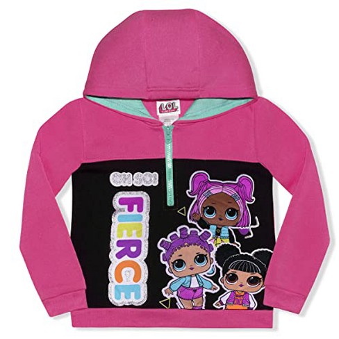 Lol Surprise Girl's Oh So Fierce Half Zip Pullover Hoodie For Kids : Target