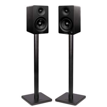 Fluance Ai41 Powered 2-Way 2.0 Stereo Bookshelf Speakers with 5" Drivers 90W Amplifier for Turntable Bluetooth w/ Stands - Black Ash