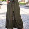 Amaryllis Women's Flowy Tiered Pants High-Waisted Drawstring Wide-Leg Relaxed Fit Casual Boho Style - 2 of 4