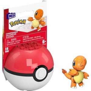 MEGA Construx Pokémon Evergreen Poké Ball Buildable Figures – Squirtle, Pikachu, Charmander, Eevee, Pichu & Bulbasaur – Build, Play & Display - 1 of 4