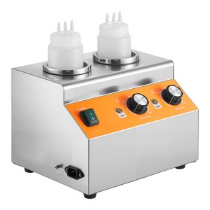 VEVOR Electric Bottle Warmer with Bottles, 0.7x2 LCommercial Cheese Dispenser, Hot Fudge Warmer 86-185℉ Temp Adjustable, Silver - 1 of 4