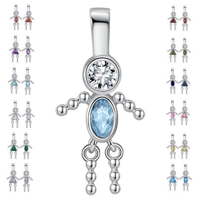 Baby Boy or Girl Birthstone Charm for Mom  Family Tree Grandma Necklace by Ginger Lyne CZ Sterling Silver