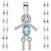 Baby Boy Birthstone Charm for Mom |Girl Birthday Kids for Family Tree Grandma Grandkids Necklace by Ginger Lyne CZ  Sterling Silver - 2 of 4