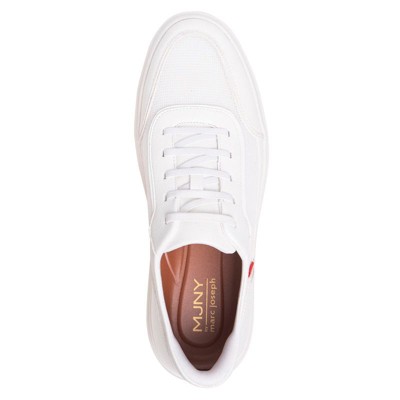 Marc Joseph New York | Mens Hands Free Slip On Technology Hudson Street Fashion Sneaker - White Vegan Grainy Leather, 10.5 — фото 4