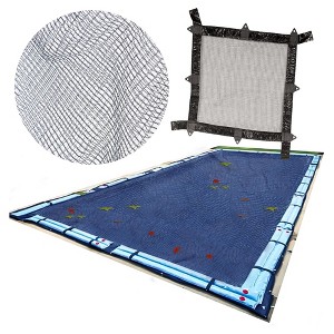 Swimline Hydrotools Leaf Net Heavy Duty Winter Leaf Net Pool Cover for 12 x 20 Ft Above Ground Swimming Pools, Rectangle Design, Black - 1 of 4